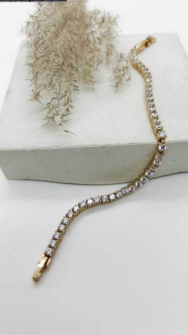 Pulsera cristal tennis dorada