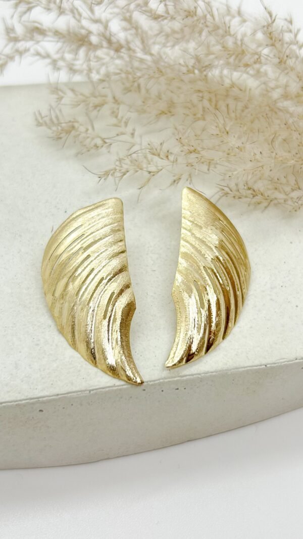Arete alas pequeñas plata baño 18k