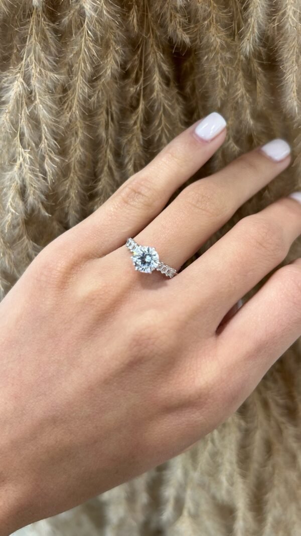 Anillo compromiso y alianza matrimonio plata Talla 7