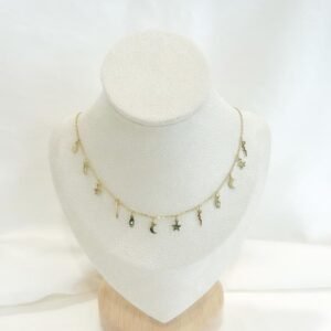 Cadena estrella, luna, rayo