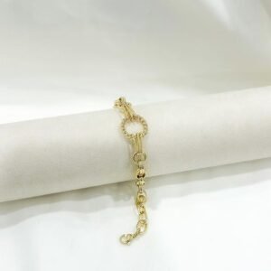 Pulsera eslabon dorada zirculo
