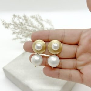 Arete stud doble perla