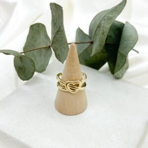 Anillo corazon nudo dorado