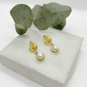 Aretes de perlas dorados Turquia